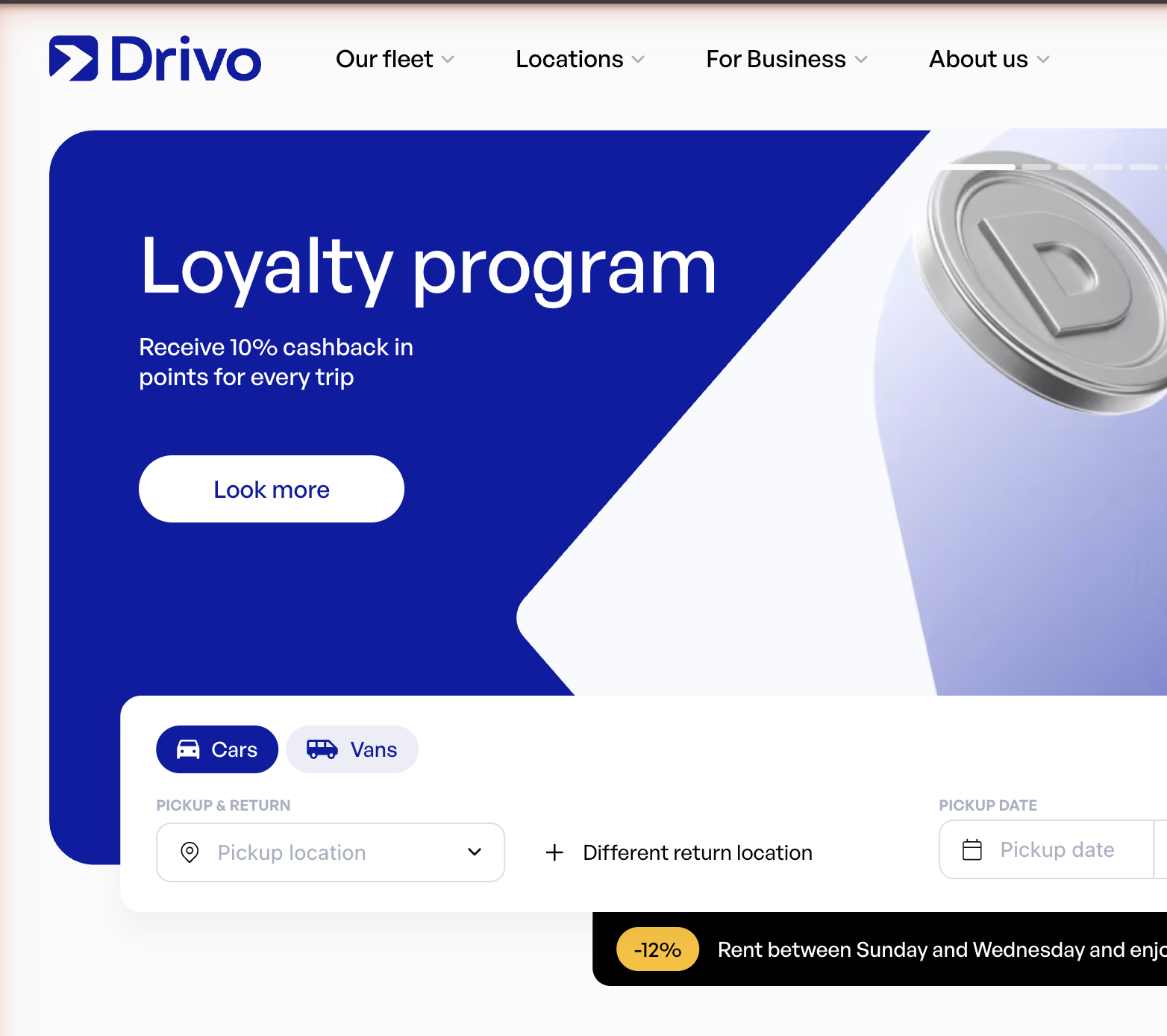 Homepage showing Look more button, non-native English